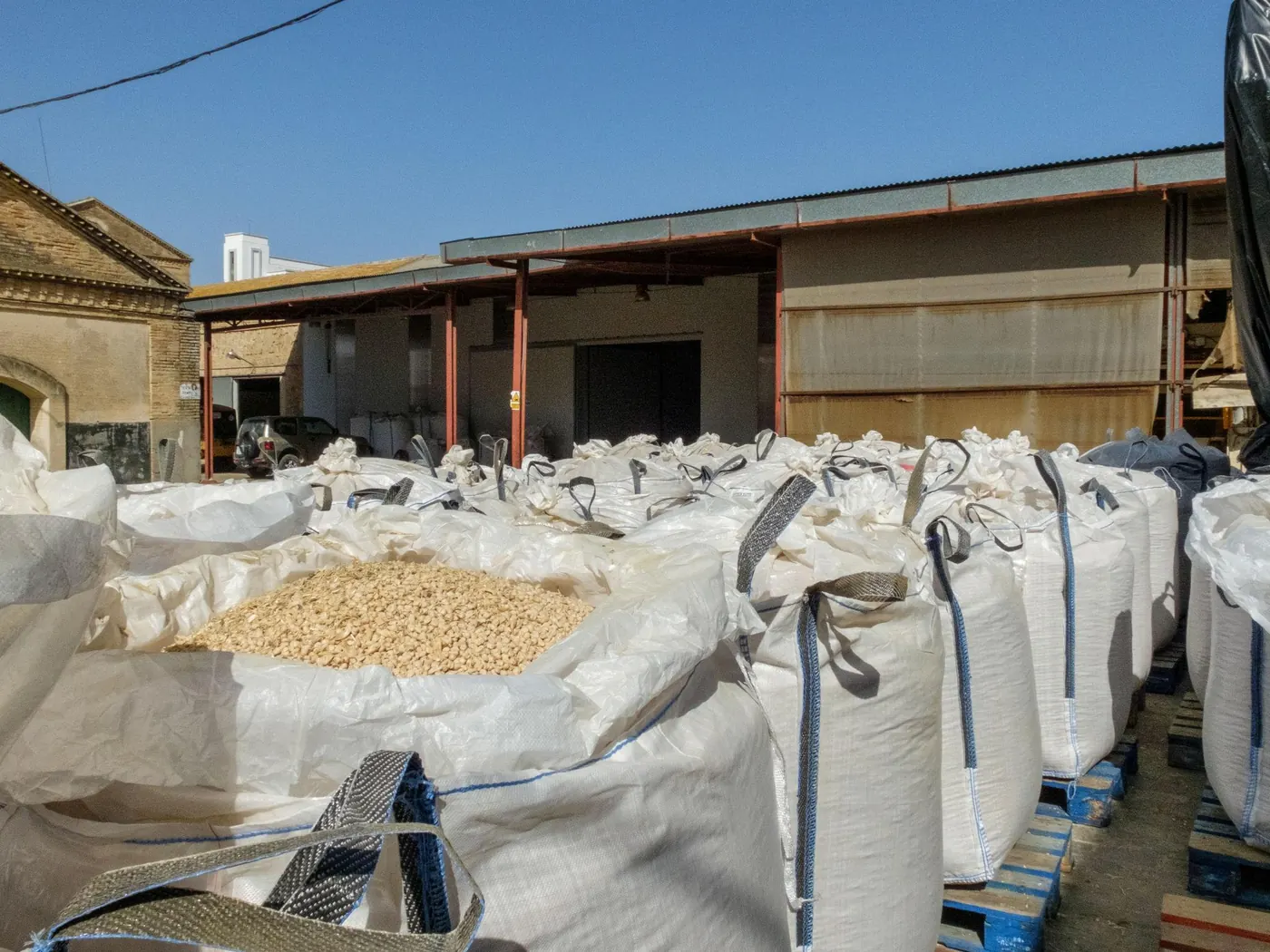 Beans and chickpeas among dried produce.